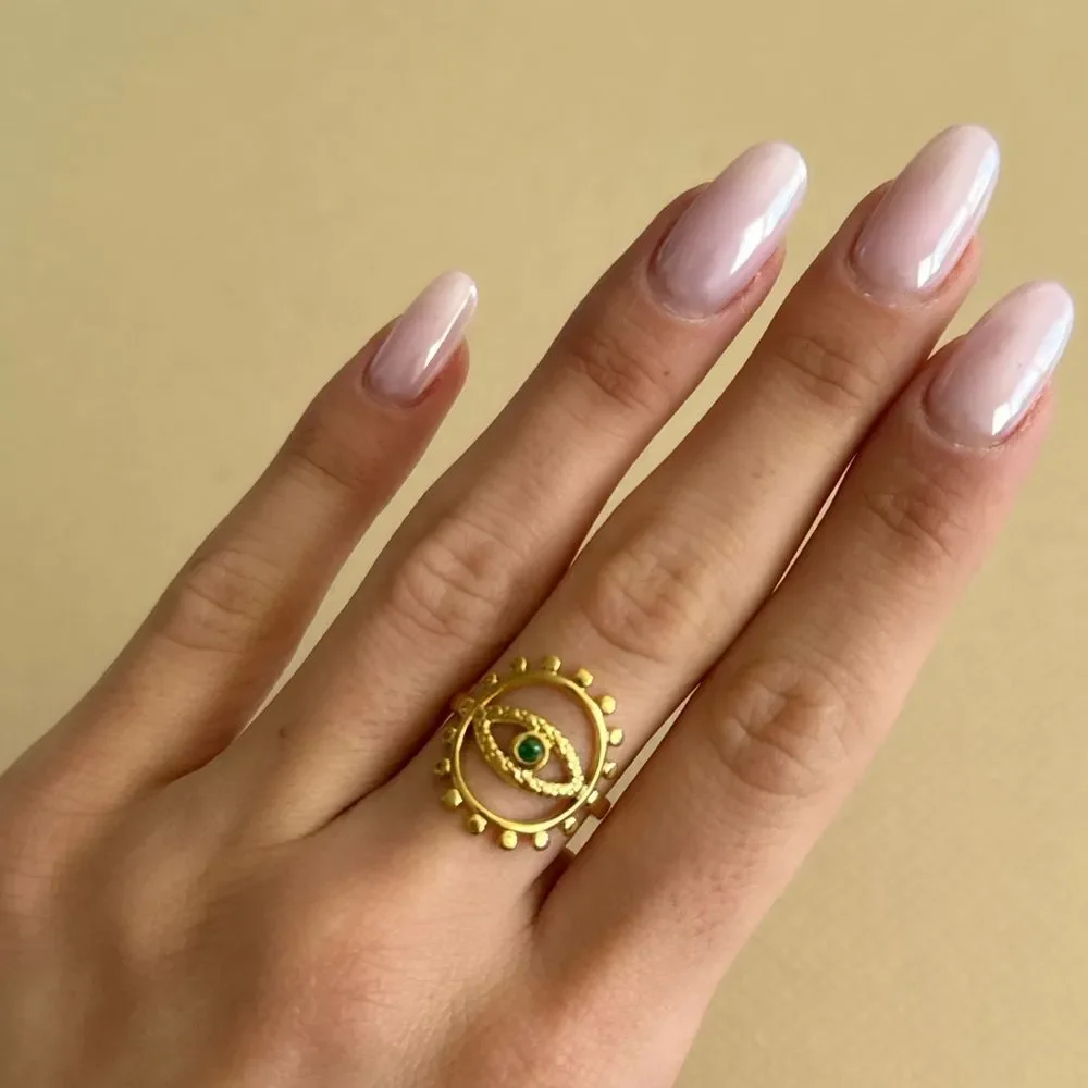 Gold Evil Eye Ring N1915